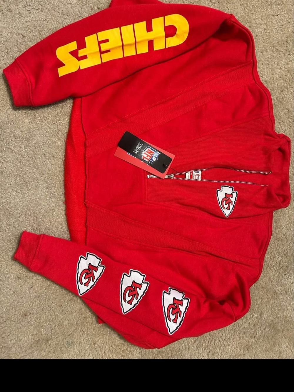 Kansas City Chiefs Red Women’s Zip-Up Hoodie Sweatshirt and Pants